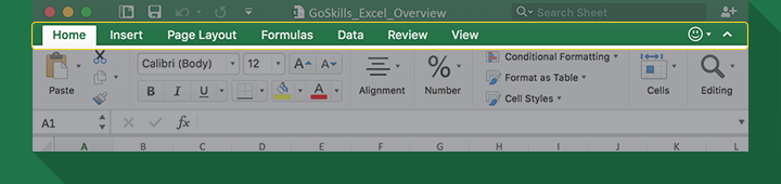 Tabs span the top of the ribbon