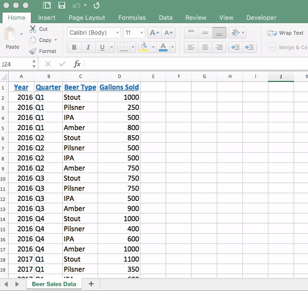 pivot table tutorial excel for mac