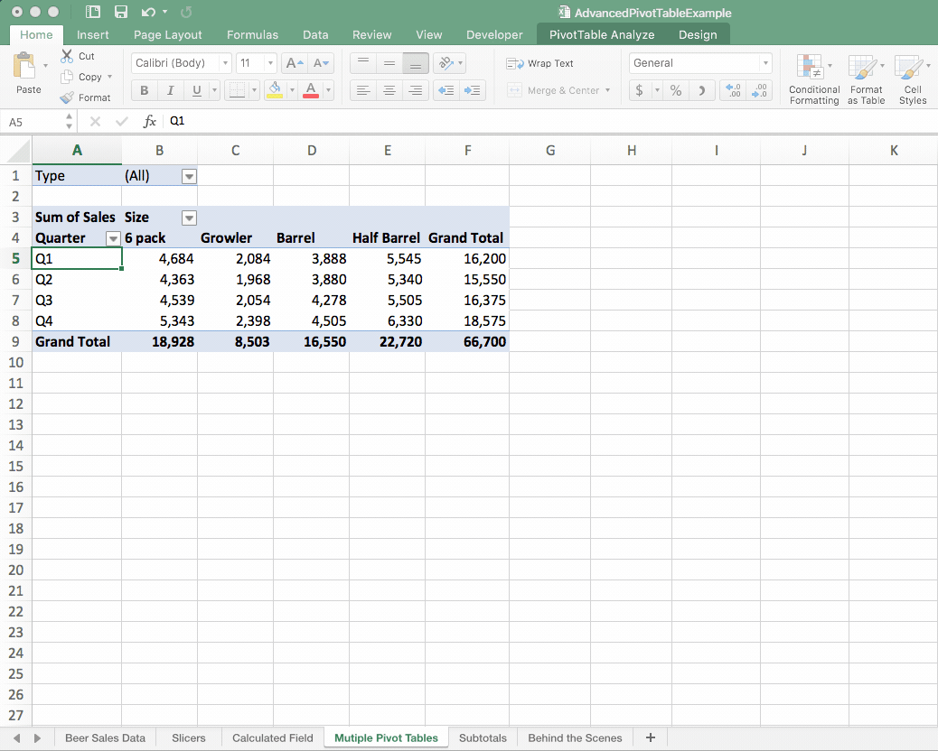 insert a pivot chart in excel 2016 for mac