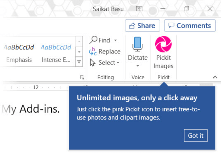 insert a binding space in msword for mac