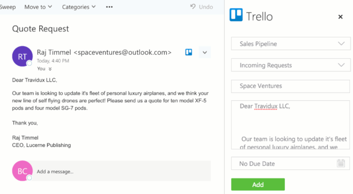 trello add in outlook