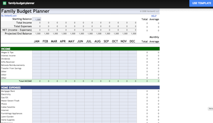 basic budget template google sheets