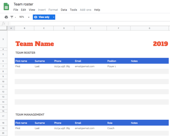 project management template for google sheets