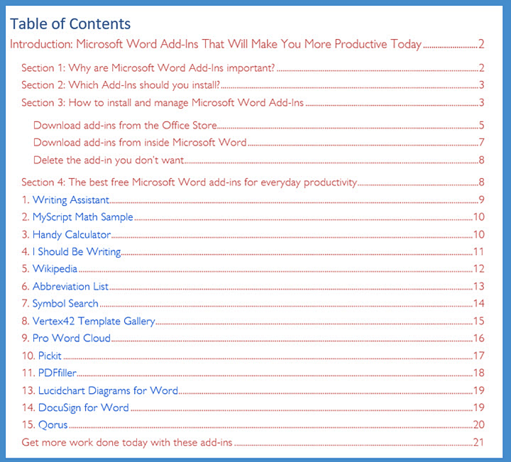 Table Of Contents Excel Template from cdn.goskills.com