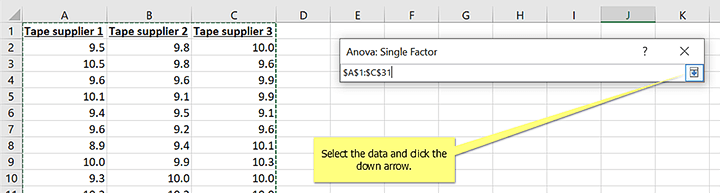 how to do an anova in excel 2013