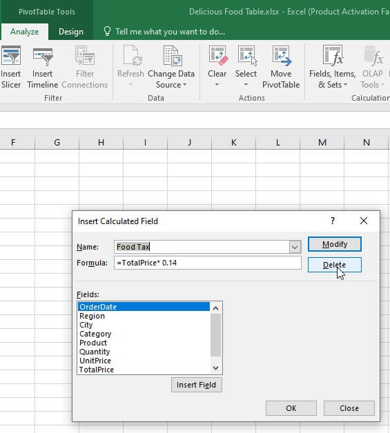 edit a calculated field in excel for mac