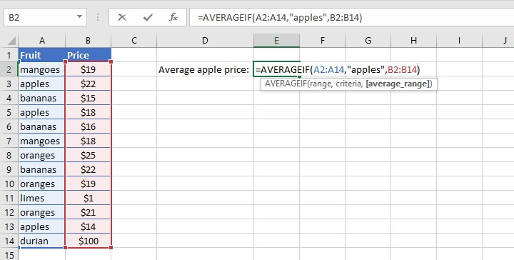 average of numbers in excel for mac