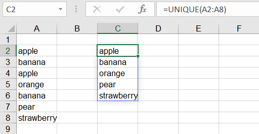 count unique values excel