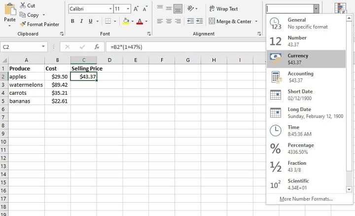 get red and green percentages in excel for mac
