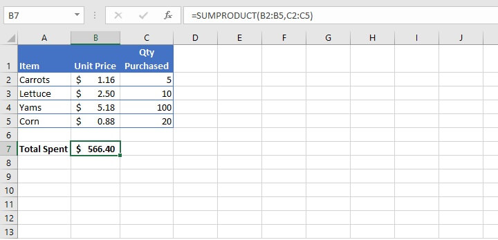 How to Use the Excel SUMPRODUCT Function | GoSkills