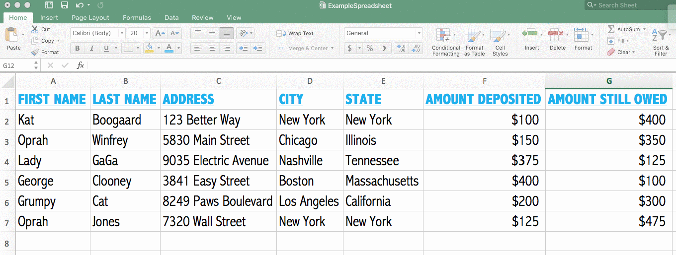 how do you make a spreadsheet in excel