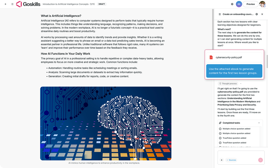 genie upload your own documents