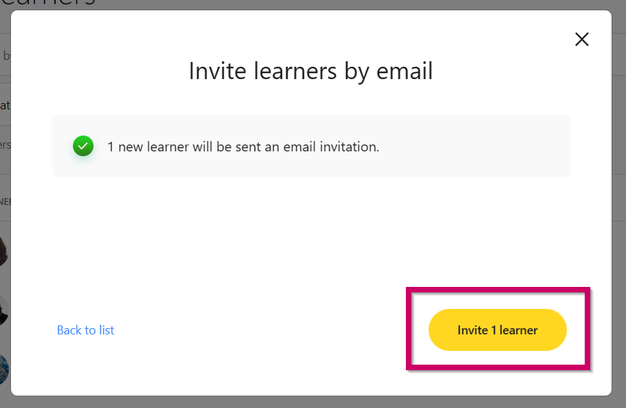 Invite Learners by Email