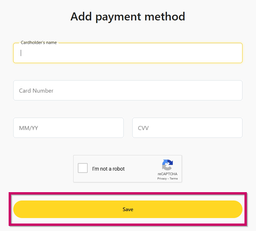 Save payment method