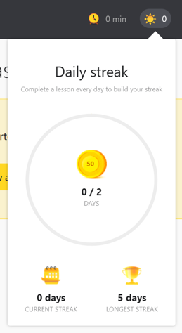 Daily streak