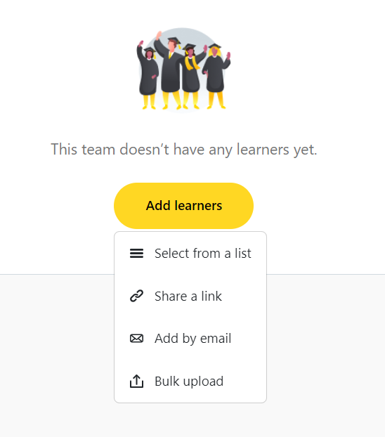 Add learners to a team