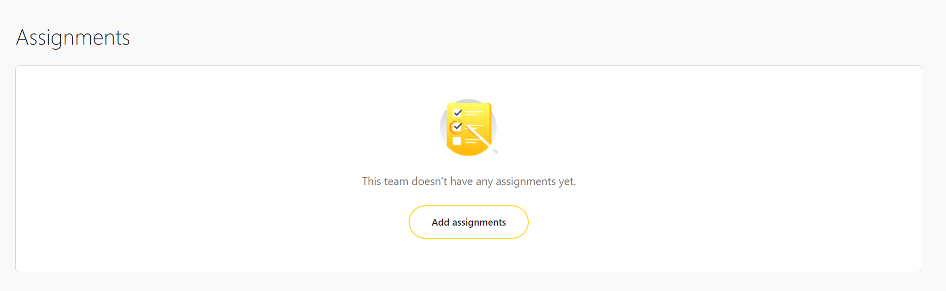 Add assignments to team